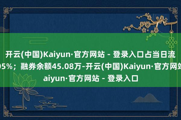 开云(中国)Kaiyun·官方网站 - 登录入口占当日流出金额的0.05%;融券余额45.08万-开云(中国)Kaiyun·官方网站 - 登录入口